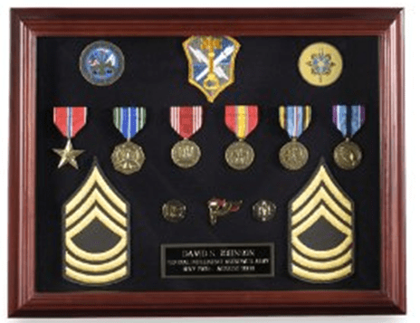 Shadow box Display Frame - 16 x 12” with Cherry Finish - The Military Gift Store