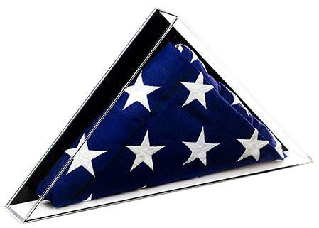 Deluxe Acrylic American/Burial/Funeral/Veteran Flag Memorabilia Display Case for Large 5' x 9.5'