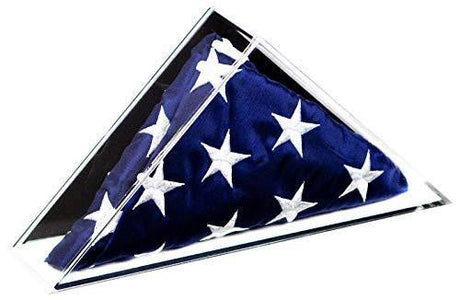 Deluxe Acrylic American Flag Memorabilia Display Case for Small 3' x 5' or 5' x 9.5' Flag, Deluxe Acrylic American Flag Memorabilia Display Case, The Military Gift Store, Casket Flag display Cases