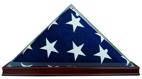 Flag Connections All Glass Flag Display Case for 9.5' X 5' Flag (cherry)