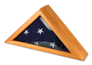 Officers Flag Display Case for 3ft x 5ft Flag - Oak, Military Flag Shadow Box