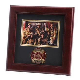 Firefighter Medallion Landscape Picture Frame 10-Inch by 10-Inch