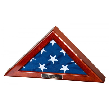 Flag Display Case for 4x6 flag with Cherry Finish. - The Military Gift Store