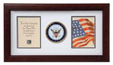 Flag Connections US Navy Medallion Double Picture Frame - Two 4 x 6 Photo Openings, US Navy Medallion Double Picture Frame - Two 4 x 6 Photo Openings, The Military Gift Store, Picture Frame