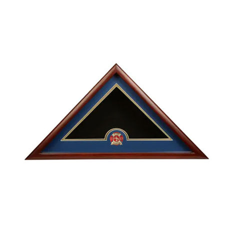 Medallion Flag Display Case, Memorial Flag Display case - Firefighter Medallion.