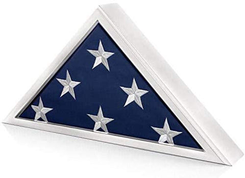 Flag Connections Honors Memorial Flag Display Case for Burial and Presentation Flags, American and Foreign Military Service Commemoration, 5x9 Feet (White) - The Military Gift Store