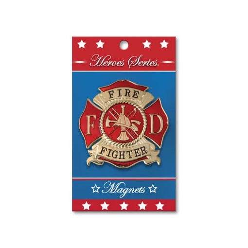 Heroes Series Firefighter Medallion Large Magnet - Size 3.75 Inches.