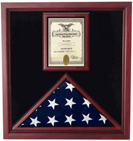 Flag and Document Case - Vertical 8 1/2 x 11 Document for Hanging Medals and Other Memorabilia