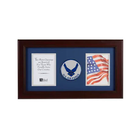 Aim High Air Force Medallion 4-Inch by 6-Inch Double Picture Frame - The Military Gift Store