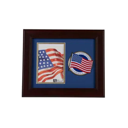 American Flag Medallion 4-Inch by 6-Inch Portrait Picture Frame - The Military Gift Store