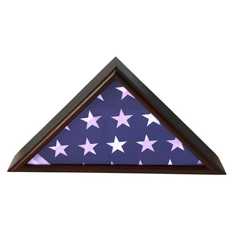 Flags Connections - 5x9 Burial/Funeral/Veteran Flag Elegant Display Case, Solid Wood, Cherry Finish, Flat Base., 5x9 Burial/Funeral/Veteran Flag Elegant Display Case, Solid Wood., The Military Gift Store, Burial Flag Case