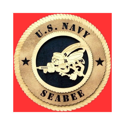 SeaBee Wall Tribute, Seabee Wood Wall Tribute, Seabee emblem - 9".