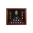 Military Flag medal display case, Mahogany wood for 3x5 flag, , The Military Gift Store, Rectangular case