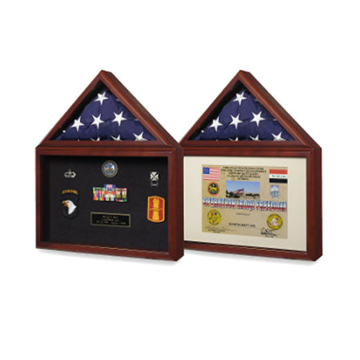 Air force Flag and medal display box- Shadow Box - Fit 3' x 5' flag or 5' x 8' flag or 5' x 9.5' Casket flag. - The Military Gift Store