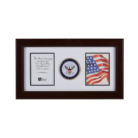 U.S. Navy Medallion 4-Inch by 6-Inch Double Picture Frame - The Military Gift Store