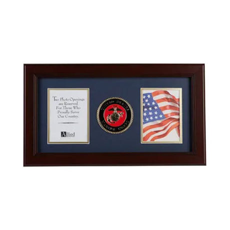 U.S. Marine Corps Medallion 4-Inch by 6-Inch Double Picture Frame - The Military Gift Store