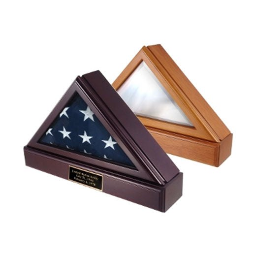 Flag Box, Flag Pedestal Box, Flag Boxes - Oak Material. - The Military Gift Store