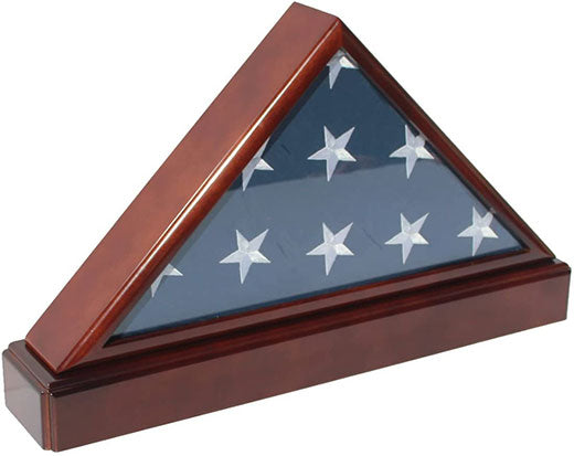 Burial/Funeral Flag Display Case Frame with Pedestal Stand (with No Mat) - The Military Gift Store