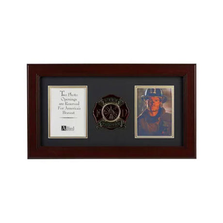 Firefighter Medallion 4-Inch by 6-Inch Double Picture Frame - The Military Gift Store