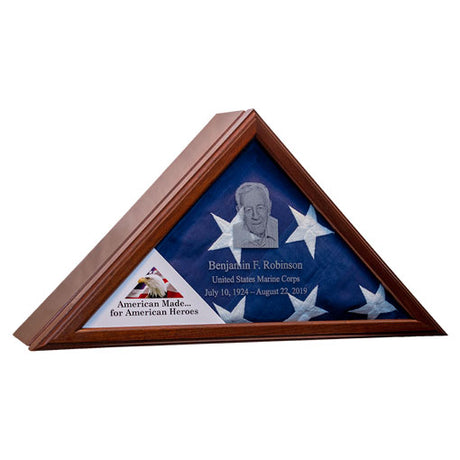 Flags Connections - Eternity Flag Case/Urn Combo - Cherry Wood. - The Military Gift Store