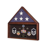 Burial Flag Medal Display case, Ceremonial Flag display - Fit 5' x 9.5' Casket Flag. - The Military Gift Store