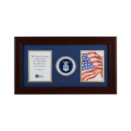U.S. Air Force Medallion 4-Inch by 6-Inch Double Picture Frame - The Military Gift Store