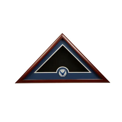 US Flag Display Case with Aim High Air Force Medallion - mahogany, , The Military Gift Store, Flag Display cases (71)