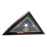 Flags Connections - 5x9 Burial/Funeral/Veteran Flag Elegant Display Case, Solid Wood, Cherry Finish, Flat Base (5x9, Army)., 5x9 Burial/Funeral/Veteran Flag Elegant Display Case, Solid Wood., The Military Gift Store, Flag Display cases