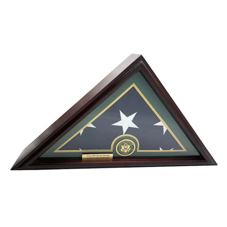 Flags Connections - 5x9 Burial/Funeral/Veteran Flag Elegant Display Case, Solid Wood, Cherry Finish, Flat Base (5x9, Army)., 5x9 Burial/Funeral/Veteran Flag Elegant Display Case, Solid Wood., The Military Gift Store, Flag Display cases