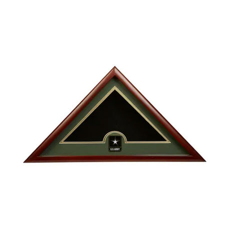 US Flag Display Case with Go Army Medallion., , The Military Gift Store, Triangle flag display