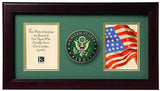 Flag Connections US American Flag Medallion Double Picture Frame - Two 4 x 6 Photo Openings, US American Flag Medallion Double Picture Frame, The Military Gift Store, Picture Frame