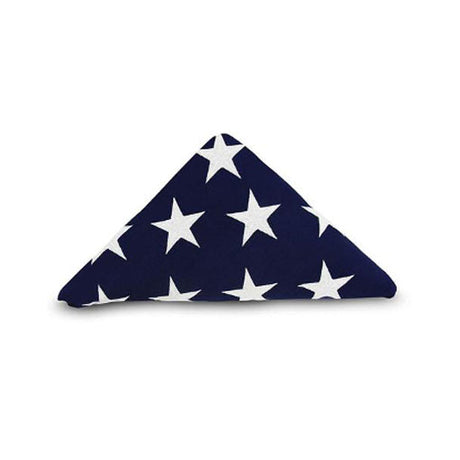 Folded Memorial Flag American US Flag 5x9.5 Foot Heavy Duty Cotton for Veteran - The Military Gift Store