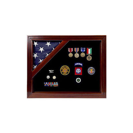 American Corner flag and medal display case, Fit 3 x 5 Flag. - The Military Gift Store