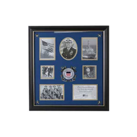 U.S. Coast Guard Medallion 7 Picture Collage Frame with Stars - The Military Gift Store