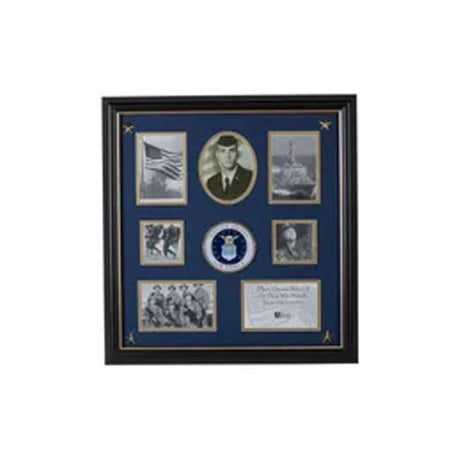 U.S. Air Force Medallion 7 Picture Collage Frame with Stars - The Military Gift Store