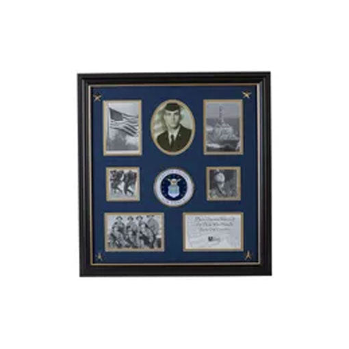 U.S. Air Force Medallion 7 Picture Collage Frame with Stars, , The Military Gift Store, Picture Collage Frame