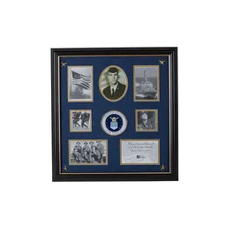 U.S. Air Force Medallion 7 Picture Collage Frame with Stars, , The Military Gift Store, Picture Collage Frame