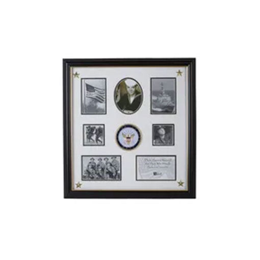 U.S. Navy Medallion 7 Picture Collage Frame with Stars - The Military Gift Store