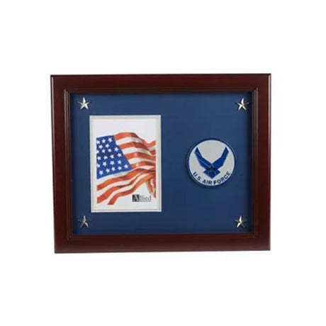 Aim High Air Force Medallion 5-Inch by 7-Inch Picture Frame with Stars - The Military Gift Store