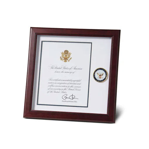 U.S. Navy Medallion 8-Inch by 10-Inch Presidential Memorial Certificate Frame