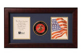 Flag Connections US Marine Corps Medallion Double Picture Frame - Two 4 x 6 Photo Openings, US Marine Corps Medallion Double Picture Frame, The Military Gift Store, Picture Frame
