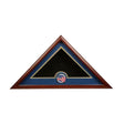 US Flag Display Case with US Flag Medallion, Mahogany Wood, , The Military Gift Store, Triangle flag display