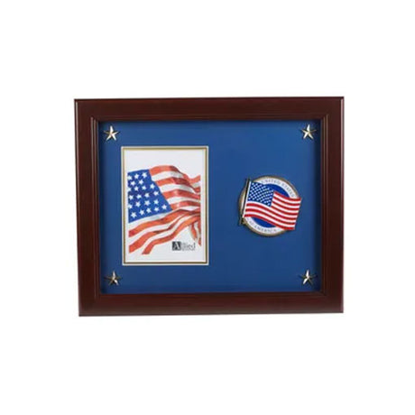 American Flag Medallion 5-Inch by 7-Inch Picture Frame with Stars - The Military Gift Store