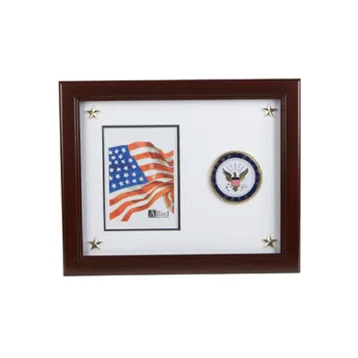 U.S. Navy Medallion 5-Inch by 7-Inch Picture Frame with Stars - The Military Gift Store