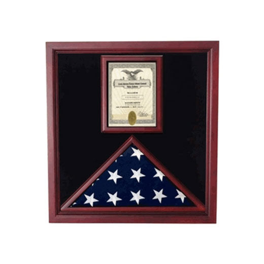 Flag and Document Case - Vertical 8 1/2 x 11 Document - Fit 5" x 9.5" flag., Flag and Document Case - Vertical 8 1/2 x 11 Document., The Military Gift Store, Flag and Document Display Case