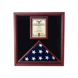 Flag and Document Case - Vertical 8 1/2 x 11 Document - Fit 5" x 9.5" flag., Flag and Document Case - Vertical 8 1/2 x 11 Document., The Military Gift Store, Flag and Document Display Case