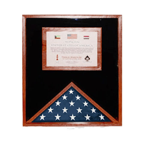 Flag Display Case - Fit 3' x 5' or Fit 5' x 8' or Fit 5' x 9.5' Casket flag.