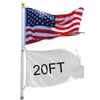 20ft Telescopic Aluminum Flag Pole Free 3'x5'