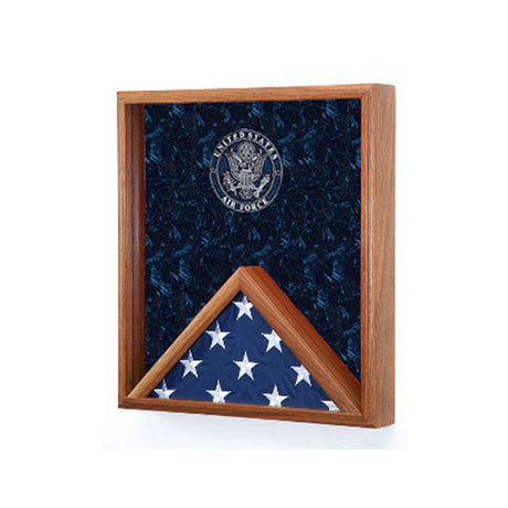 Flags Connections - Air Force Flag Display Case - USAF Flag Case - Oak Material.