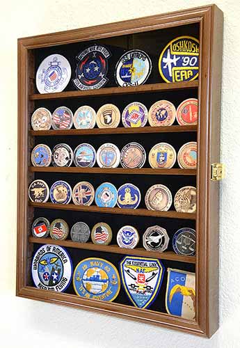 Challenge Coin/Buttons Chips Combo Display Case Box Cabinet